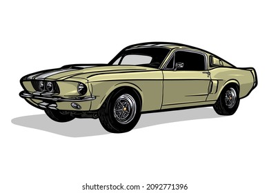 Vintage american muscle car - vector illustration