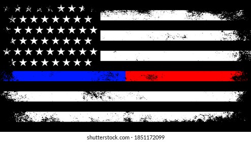 Vintage american police support flag