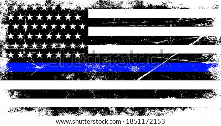 Vintage american police support flag
