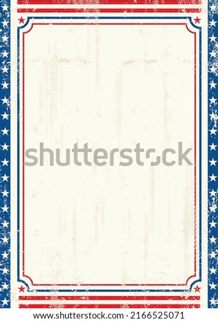 A vintage american poster with an empty frame for your message.