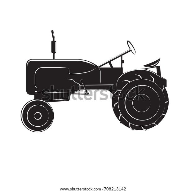ビンテージアメリカントラクターのベクターイラスト レトロな農業機械 古い農具 のベクター画像素材 ロイヤリティフリー