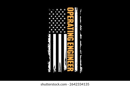 Vintage American USA Flag Operating Engineer
