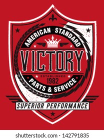 Vintage Americana Style Victory Label Vector