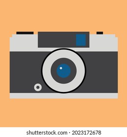 Vintage analog film camera colorful flat design. Vector illustration.