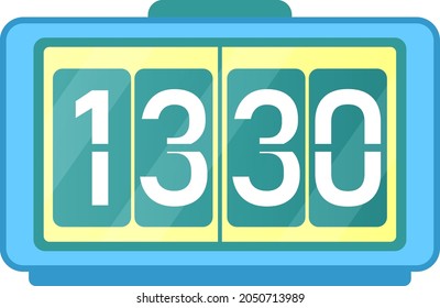 
Vintage analog-digital watch, flat design, pastel scents predominantly blue