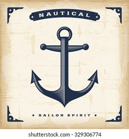 Vintage Anchor. Editable EPS10 vector illustration. Use gradient mesh and transparency.