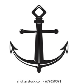 Vintage anchor illustration isolated on white background. Vector illustration