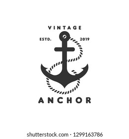 Vintage anchor logo graphic design template vector illustration vector