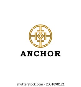 Vintage of Anchor Nautical Rounded Logo Design