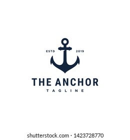 vintage anchor vector illustration bedge logo design