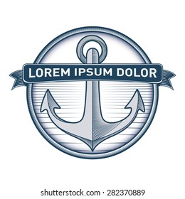 Vintage anchor vector logo illustration