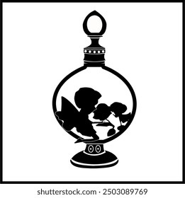 Vintage Angel Perfume Bottle Silhouette