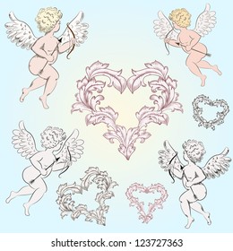 Vintage Angels with arrows for your design