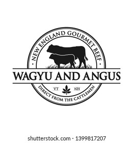 Vintage Angus Cattle Logo Your Company