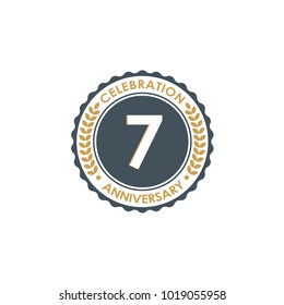 Vintage Anniversary Badge. 7th Years Anniversary Celebration