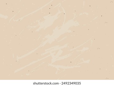 Vintage antique background with scuffed speckled splashes and grunge. Vintage ecru background with dots, speckles, specks, flecks, particles. Light tan craft repeating wallpaper. Natural beige grunge