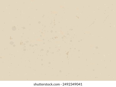 Vintage antique background with scuffed speckled splashes and grunge. Vintage ecru background with dots, speckles, specks, flecks, particles. Light tan craft repeating wallpaper. Natural beige grunge