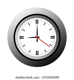 Vintage antique clock vector design nine o'clock. - Vector 