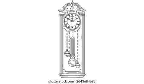 Vintage Antique Grandfather Clock With Intricate Detailing Perfect for Your Home Decor