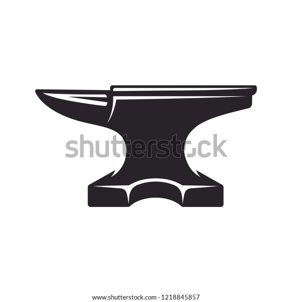 Vintage anvil,\
monochrome icon, blacksmith tools. Vector illustration, isolated on\
white background. Simple shape for design logo, emblem, symbol,\
sign, badge, label,\
stamp.
