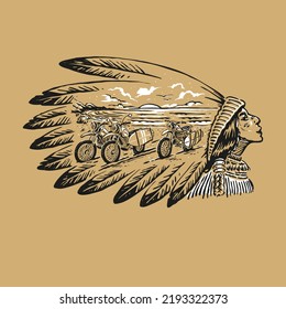 Vintage apache motorcycle for your t shirt design