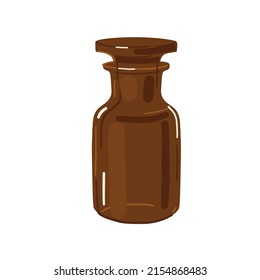 Vintage apothecary brown glass jar, vector illustration.