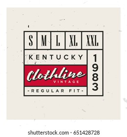 Vintage apparel emblem, apparel label, clothing badge. Simple minimal retro style 1920s - 1930s.