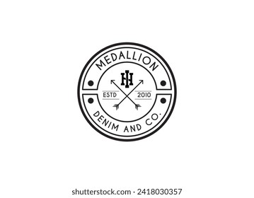 Vintage apparel logo. Vintage apparel stamp design vector