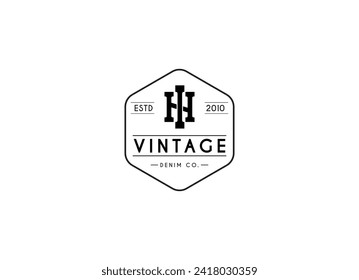 Vintage apparel logo. Vintage apparel stamp design vector