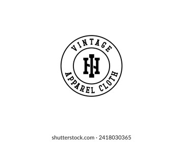 Vintage apparel logo. Vintage apparel stamp design vector