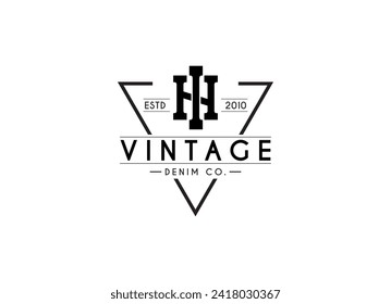 Vintage apparel logo. Vintage apparel stamp design vector