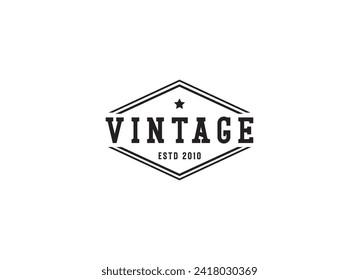 Vintage apparel logo. Vintage apparel stamp design vector