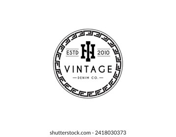 Vintage apparel logo. Vintage apparel stamp design vector