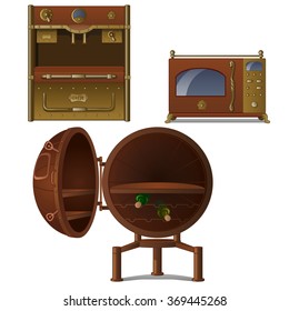Vintage appliances. Vector.