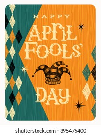 Vintage April Fools Day card or banner design