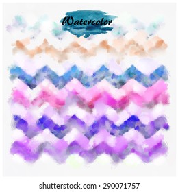 Vintage aquarelle texture. Watercolor waves. Watercolor waves of triangles. Cover for your print and web design.