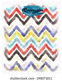 Vintage aquarelle texture. Watercolor waves of triangles. Cover for your print and web design.