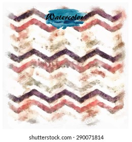 Vintage aquarelle texture. Watercolor waves of triangles. Cover for your print and web design.