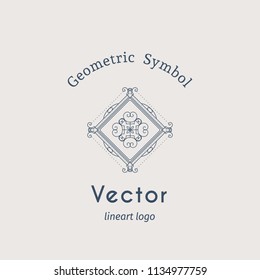 Vintage arabic ornament. Vector emblem for luxury logos and retro ornamental design.