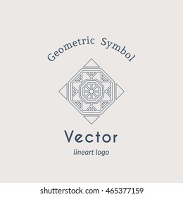 Vintage arabic ornament. Vector emblem for luxury logos and retro ornamental design.