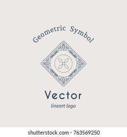 Vintage arabic ornament. Vector emblem for luxury logos and retro ornamental design.