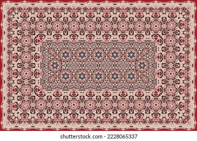 Patrón árabe vintage. Alfombra de color persa. Ricos adornos para el diseño de tejidos, hechos a mano, decoración interior, textiles.