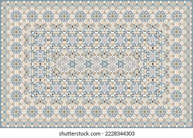 Vintage Arabic pattern. Persian colored carpet. Rich ornament for fabric design, handmade, interior decoration, textiles.