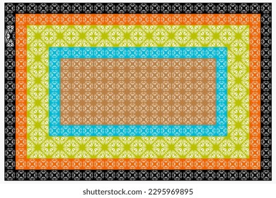 Vintage Arabic pattern. Persian colored carpet. Rich ornament for fabric design, handmade, interior decoration, textiles. Abstract background.