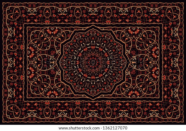 Vintage Arabic Pattern Persian Colored Carpet Stock Vector (Royalty ...