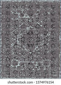 Vintage Arabic pattern. Persian taupe colored carpet. Rich ornament for fabric design, handmade, interior decoration, textiles. brown  background. - Vector
