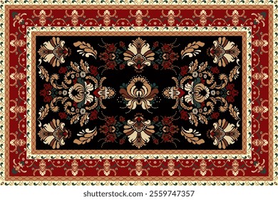 Vintage Arabic pattern.Persian colored carpet.Rich ornament for fabric design,handmade,interior decoration,textiles.Abstract design of persian carpet with geometric ornament.Moroccan style background.