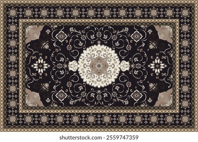 Vintage Arabic pattern.Persian colored carpet.Rich ornament for fabric design,handmade,interior decoration,textiles.Abstract design of persian carpet with geometric ornament.Moroccan style background.