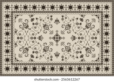 Vintage Arabic pattern.Persian colored carpet.Rich ornament for fabric design,handmade,interior decoration,textiles.Abstract design of persian carpet with geometric ornament.Moroccan style background.