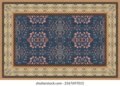 Vintage Arabic pattern.Persian colored carpet.Rich ornament for fabric design,handmade,interior decoration,textiles.Abstract design of persian carpet with geometric ornament.Moroccan style background.